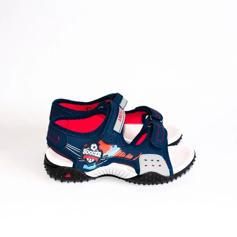 AC Boys' Dark Blue-Red Open-toe Sport Sandals | 449/21-DB