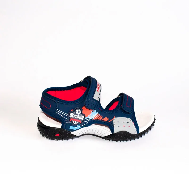 AC Boys' Dark Blue-Red Open-toe Sport Sandals | 449/21-DB