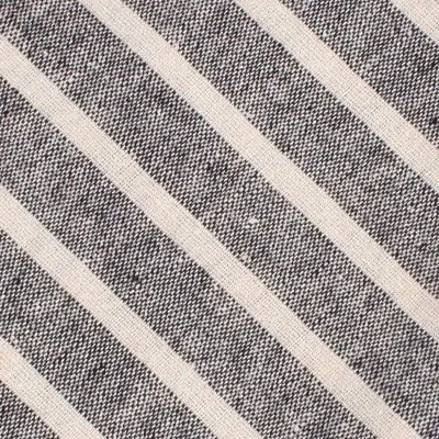 Adana Black Chalk Stripe Linen Skinny Tie