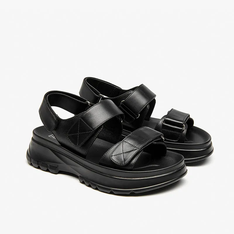 BeauToday Summer Chunky Hook& Loop Velcro Sandals with Open Toe for Women