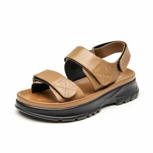 BeauToday Summer Chunky Hook& Loop Velcro Sandals with Open Toe for Women