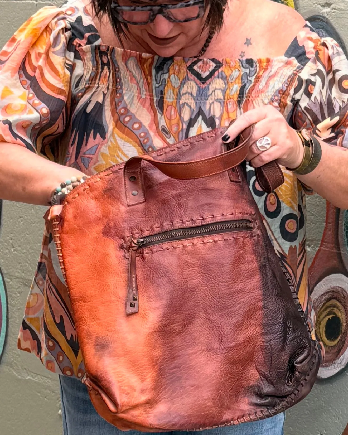 Bed St Skye II Leather Tote