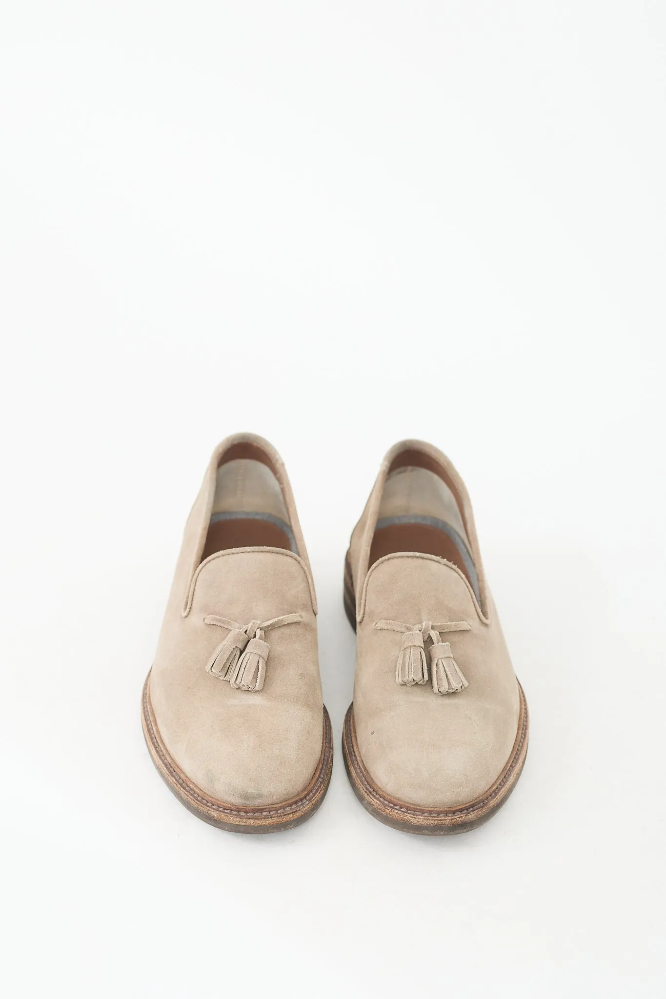 Beige Suede Tassel Loafer
