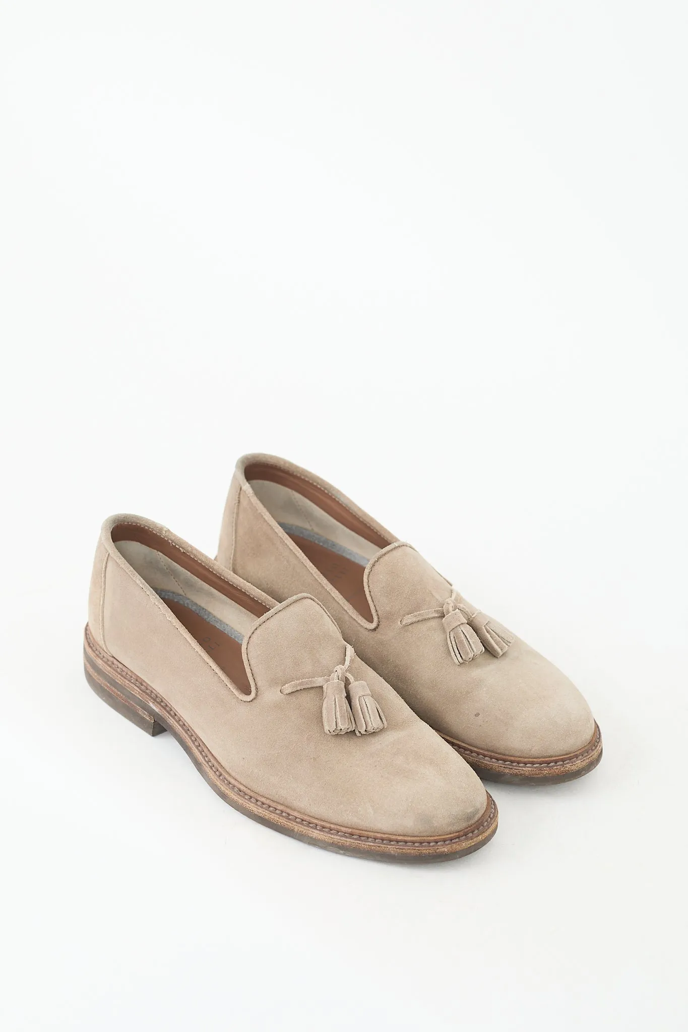 Beige Suede Tassel Loafer