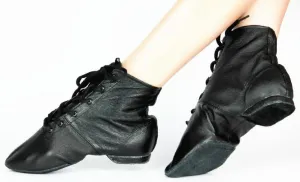Cheapdancing Men?s Practice Dancing Shoes Soft Leather Flat Jazz Boots (7 D US), Black