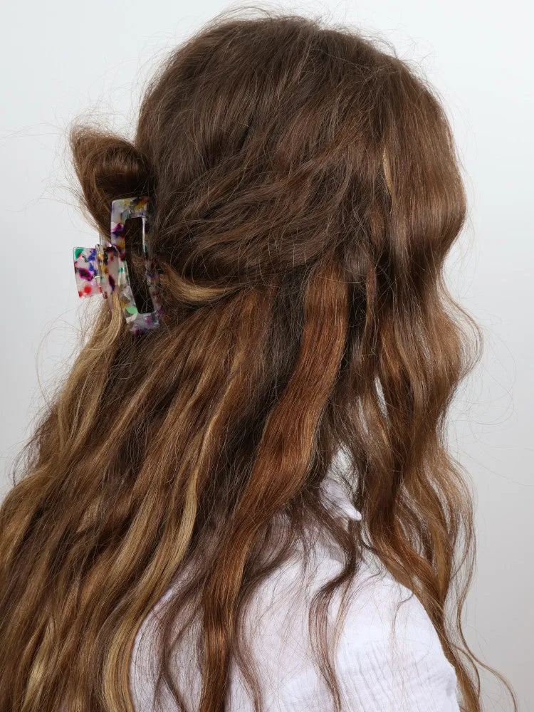 Claw Clip - Small Elongated Rectangle - Party Poppers