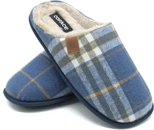 Cozy Blue Memory Foam Scuff Comfortable Slippers