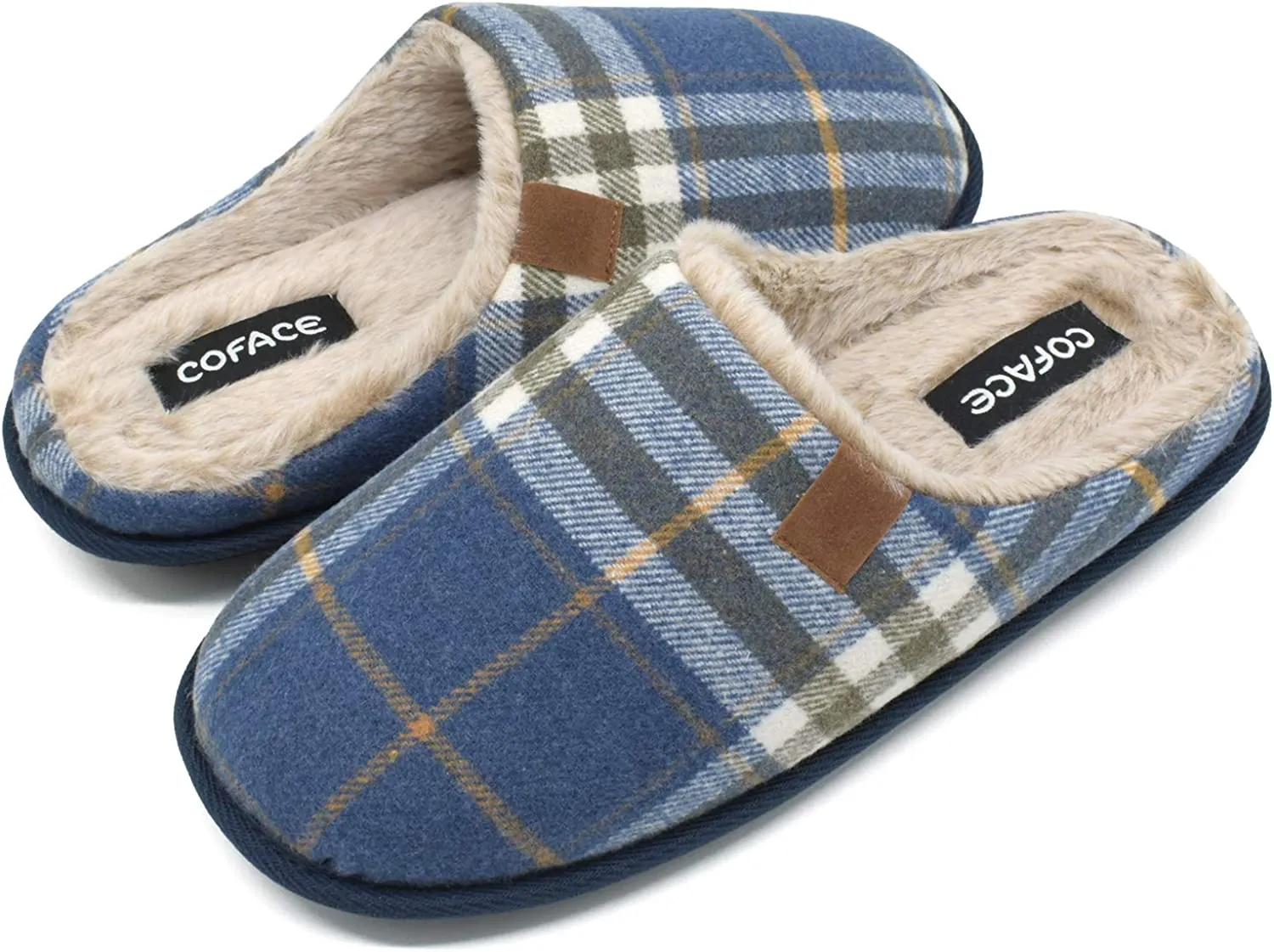 Cozy Blue Memory Foam Scuff Comfortable Slippers