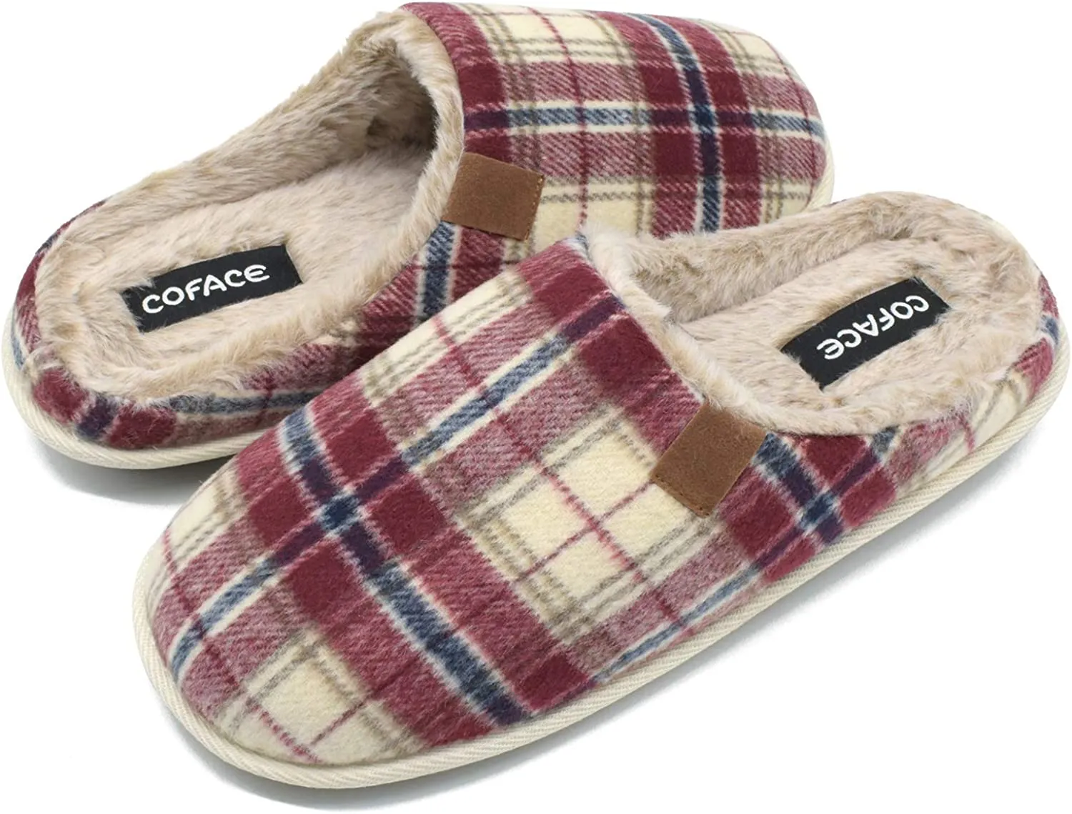Cozy Red Memory Foam Scuff Comfortable Slippers