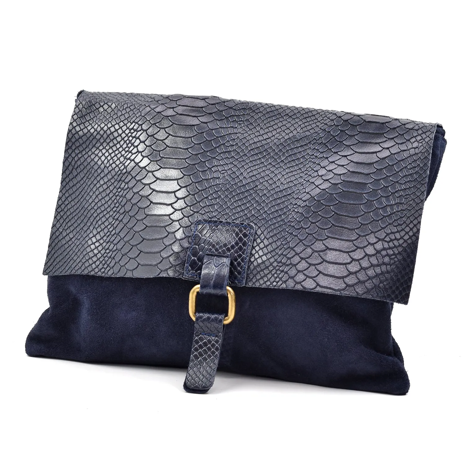 Crocodile effect italian leather cross body bag