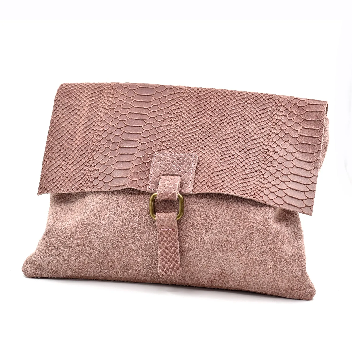 Crocodile effect italian leather cross body bag
