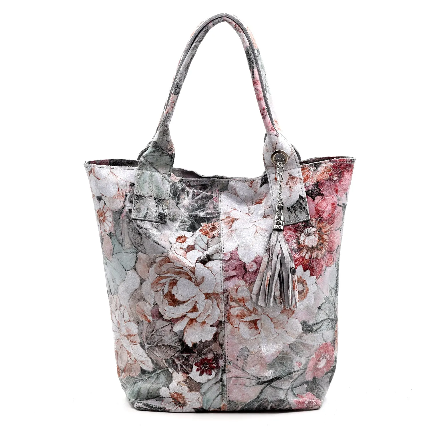 Crocodile effect italian leather handbag