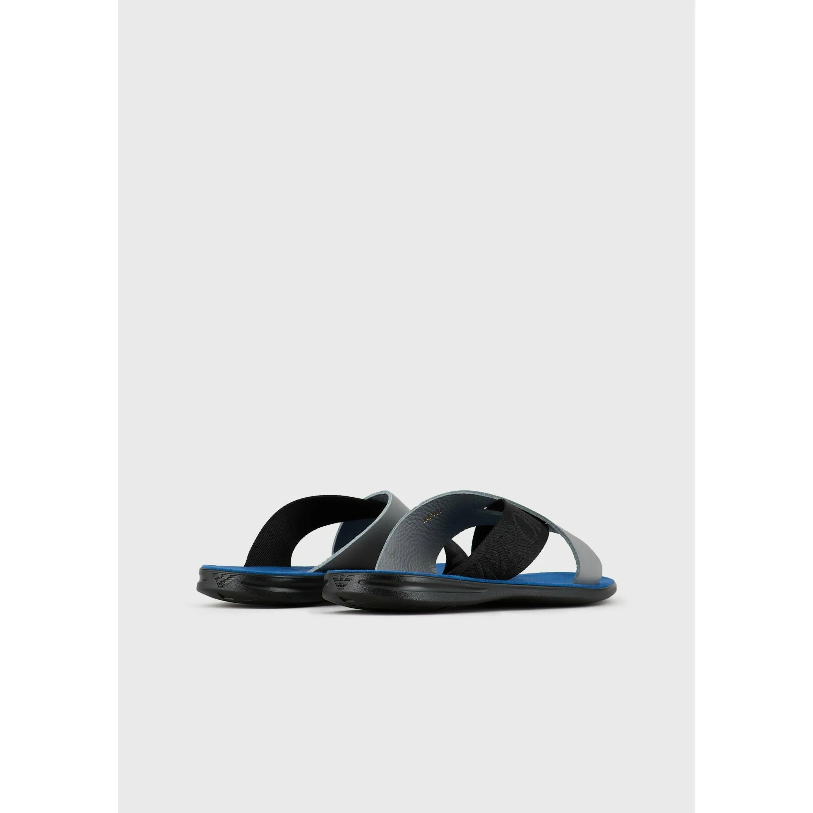 CROSSED LEATHER SANDALS WITH JACQUARD RIBBON