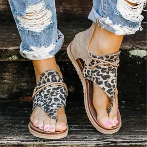 Deera Retro Animal Print Sandals