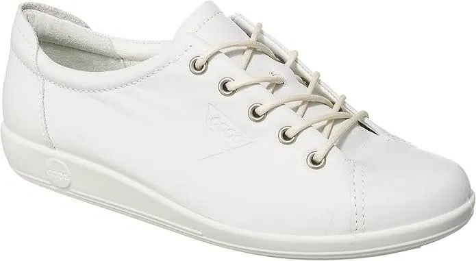 ECCO Soft 2.0 White Ladies Leather Sneaker