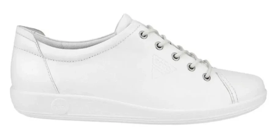 ECCO Soft 2.0 White Ladies Leather Sneaker