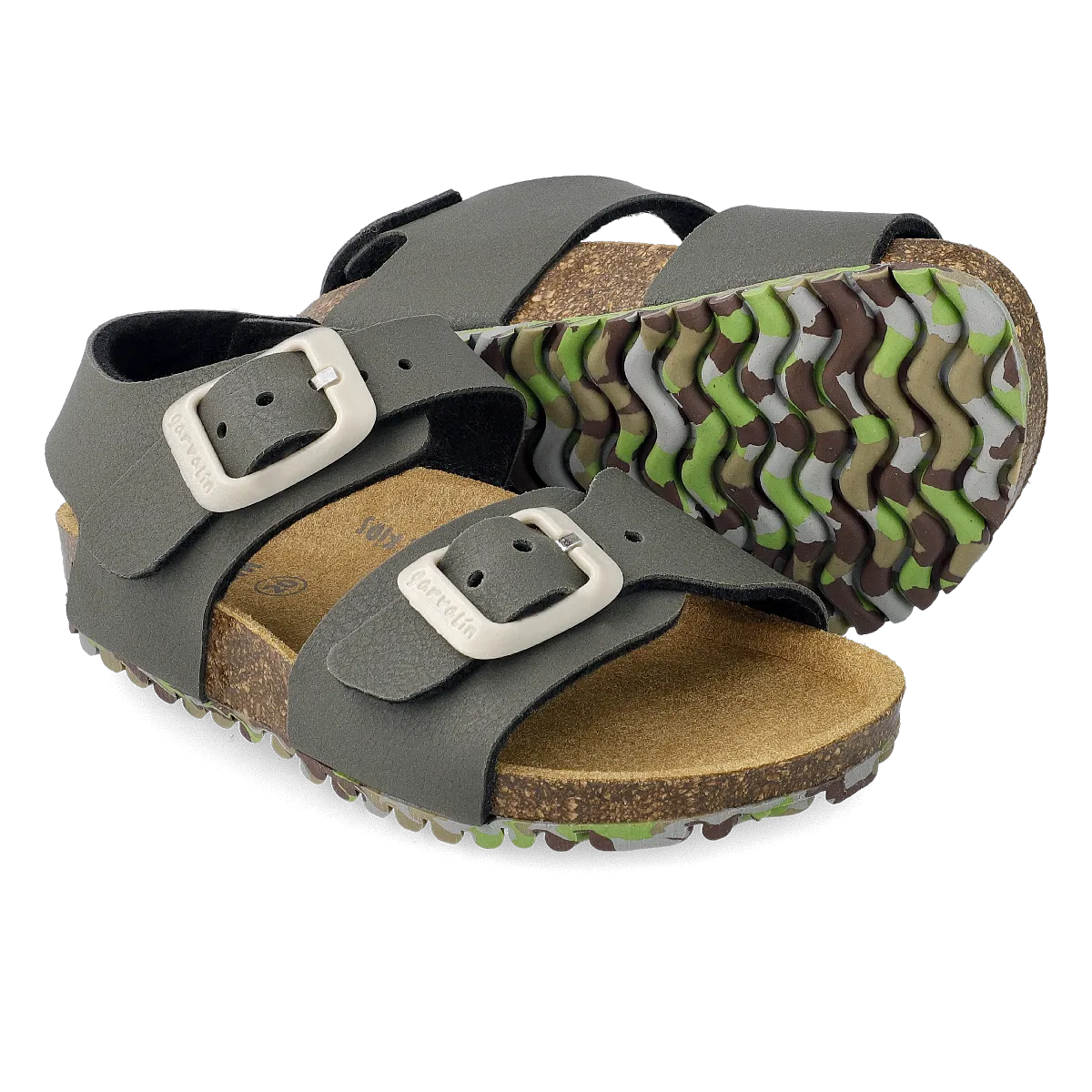 Garvalin Boy's Khaki Leather Sandals