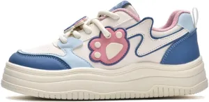 Geerta Cute Bear Shoes Y2K  Thick Sole Paw Chunky Platform Sneaker Kawaii Retro Colorful Aesthetic Elevated White Trainer for Women Girl Casual School Summer Beach Travel
