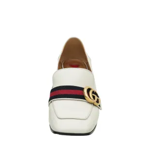 Gucci Tricoloe Double G Mid Heel Loafers 36