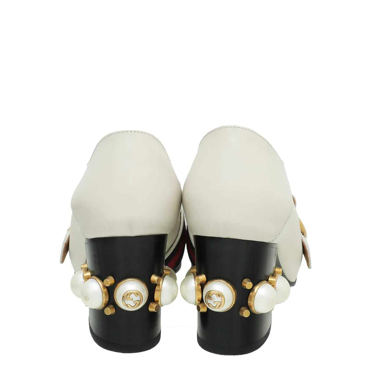 Gucci Tricoloe Double G Mid Heel Loafers 36