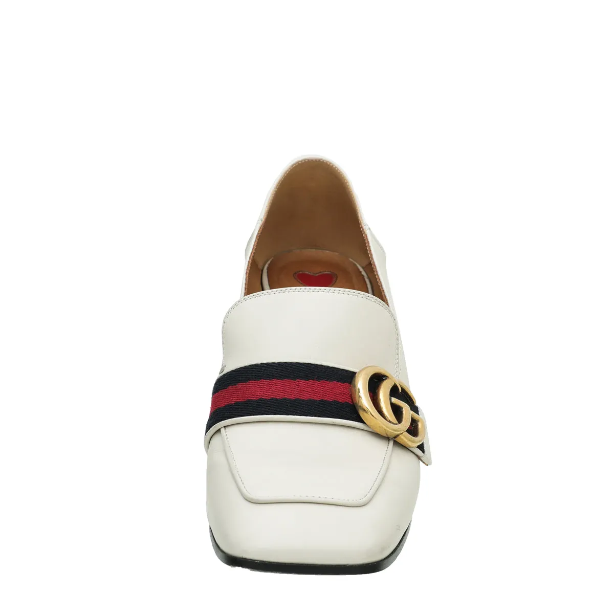 Gucci Tricoloe Double G Mid Heel Loafers 36