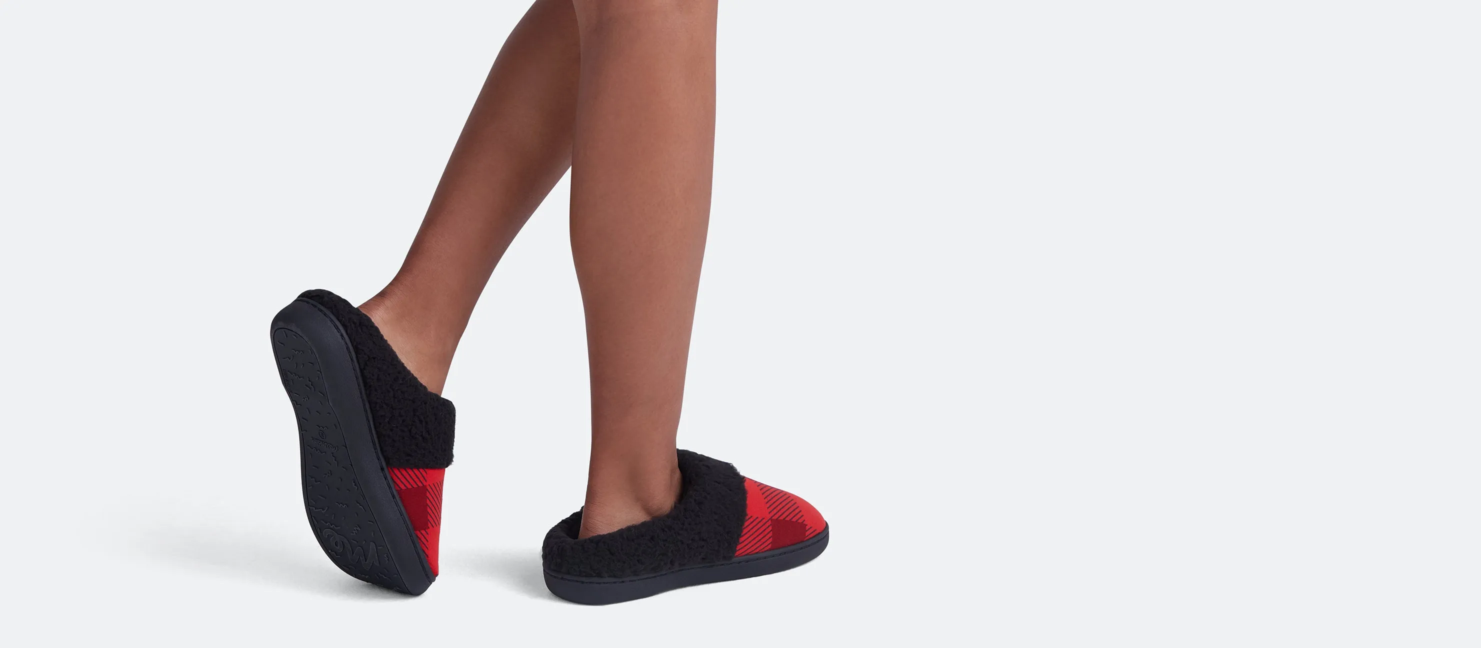 Hard Sole Slippers | Crimson Plaid