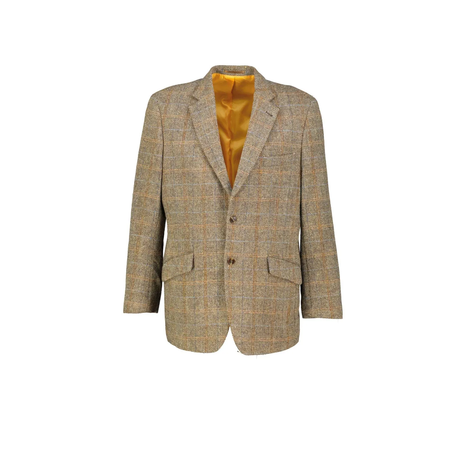 Harris Tweed Light Brown 2 Button Blazer, US 44R, EU 54