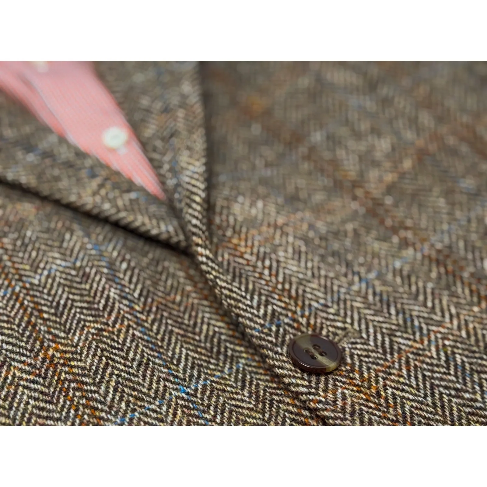 Harris Tweed Light Brown 2 Button Blazer, US 44R, EU 54
