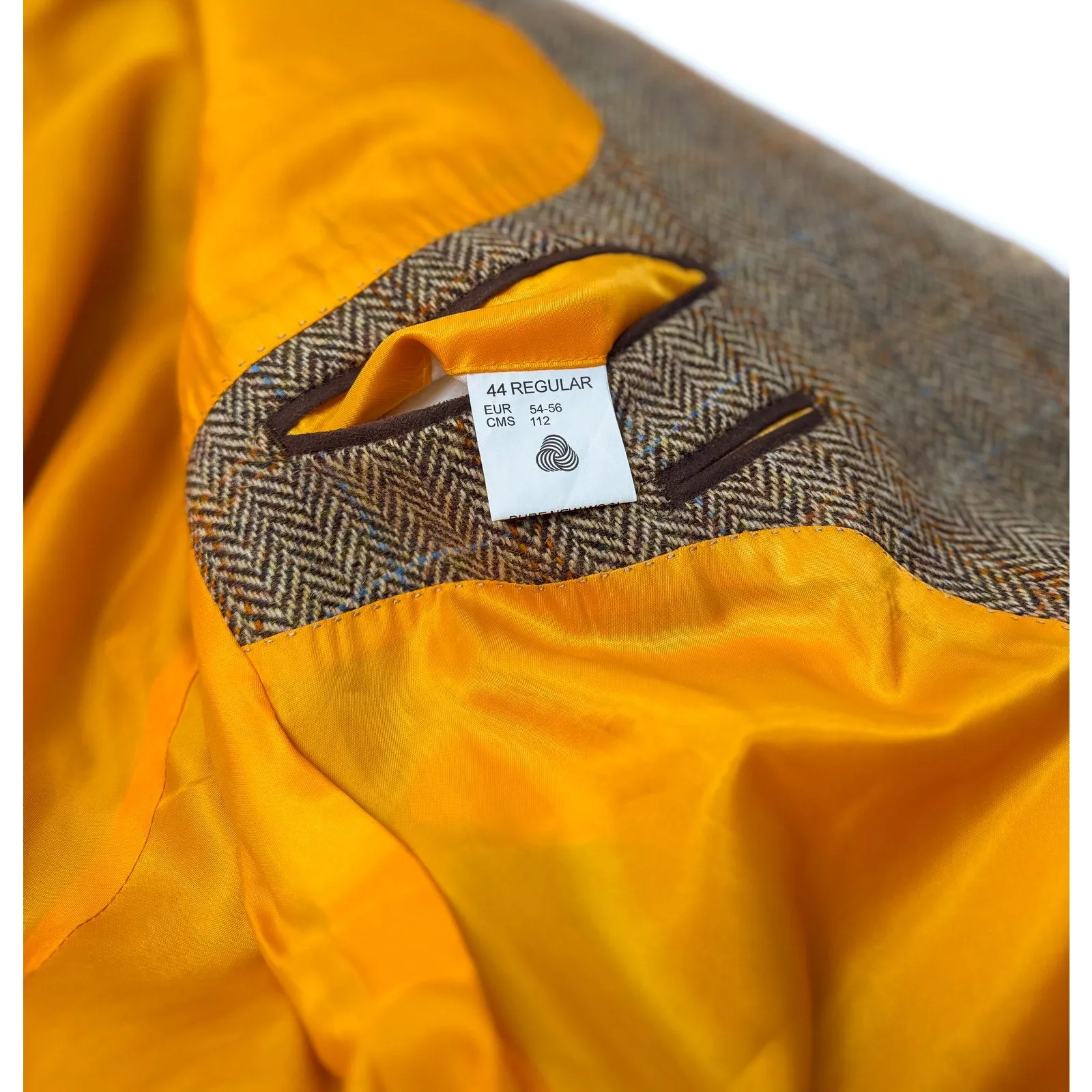 Harris Tweed Light Brown 2 Button Blazer, US 44R, EU 54
