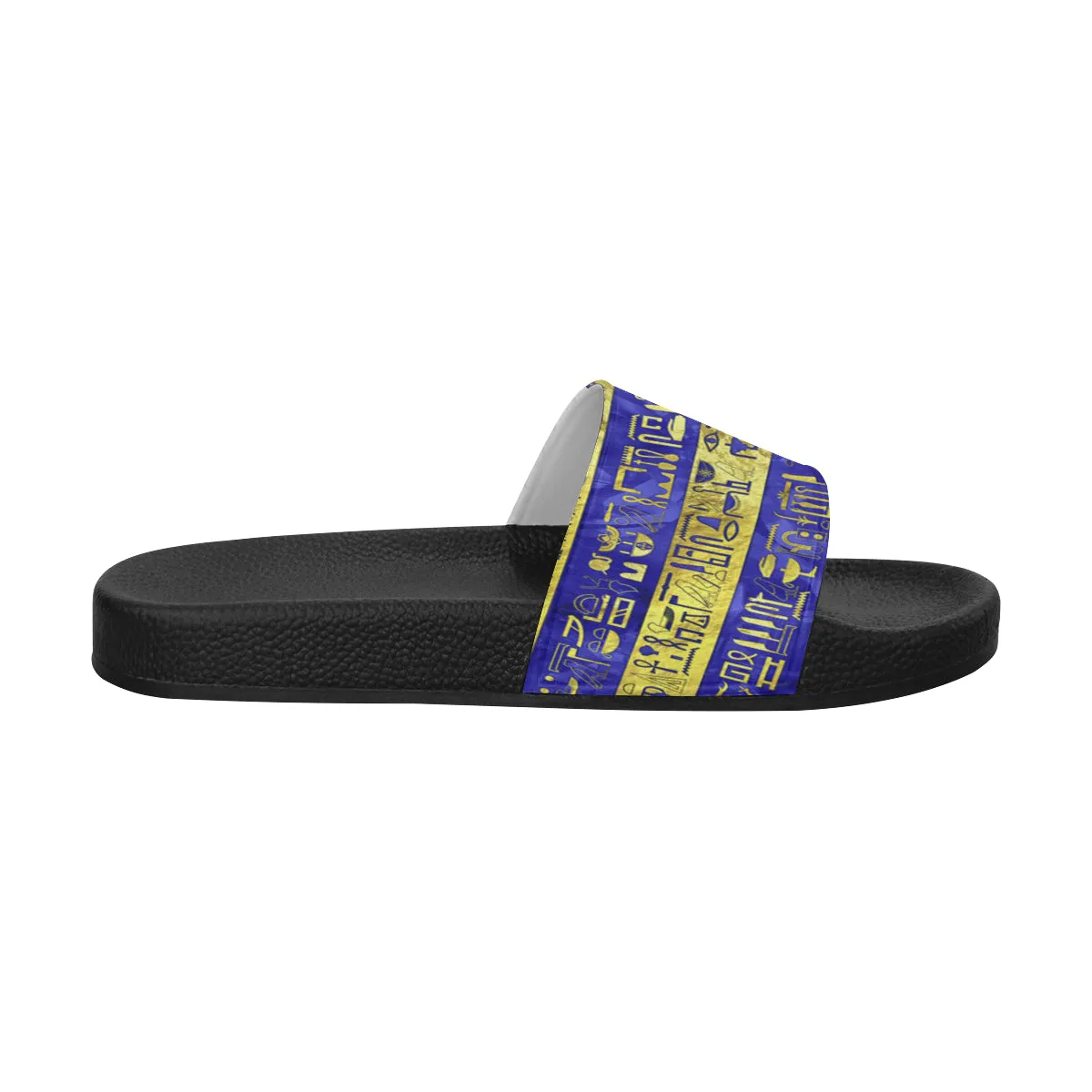 HIEROGLYPH GOLDEN BLUE Women's Slide Sandals