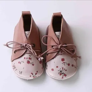 Infant Vegan Leather Two Tone Soft Sole Shoes