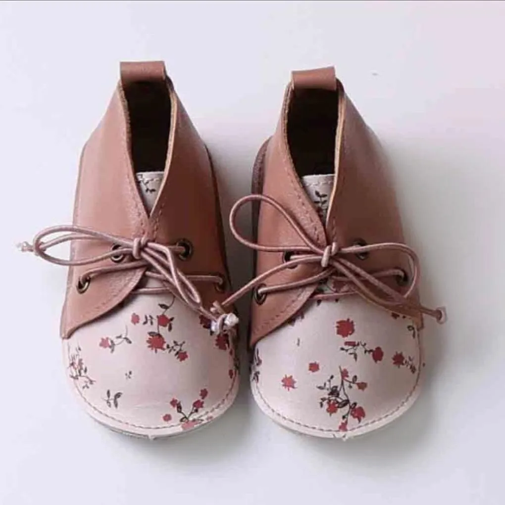 Infant Vegan Leather Two Tone Soft Sole Shoes