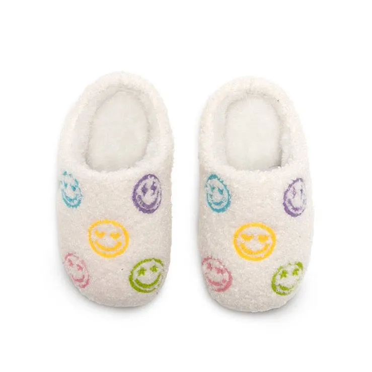 Kids Multi-Color Smiley Slippers
