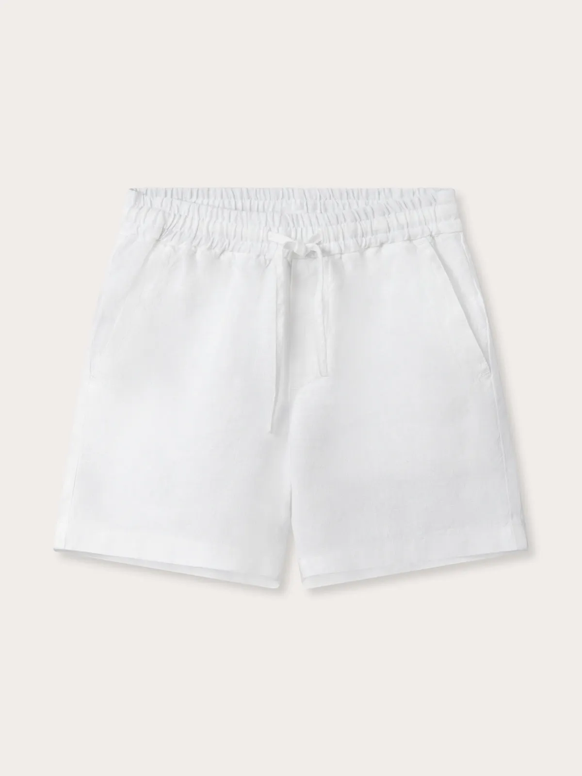 Kids White Joulter Linen Shorts