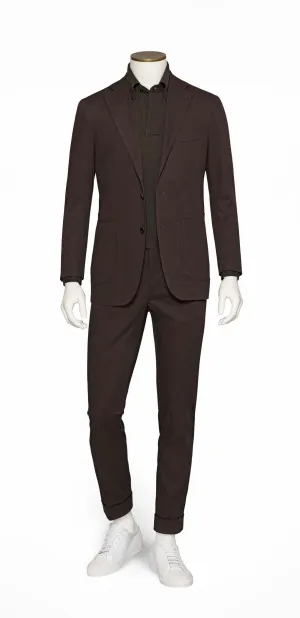 Larusmiani Brown Cotton Stretch Fine Gabardine