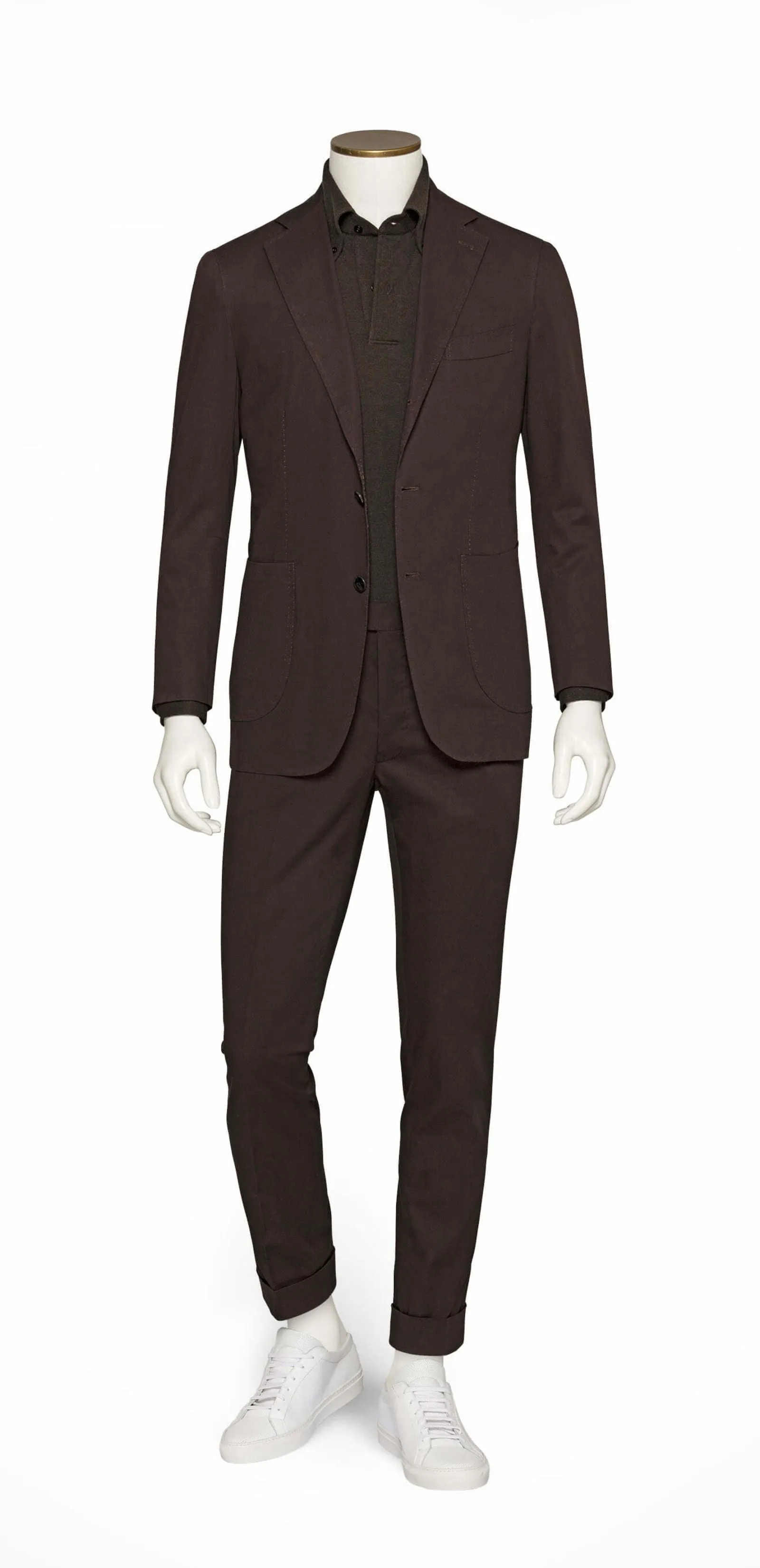 Larusmiani Brown Cotton Stretch Fine Gabardine