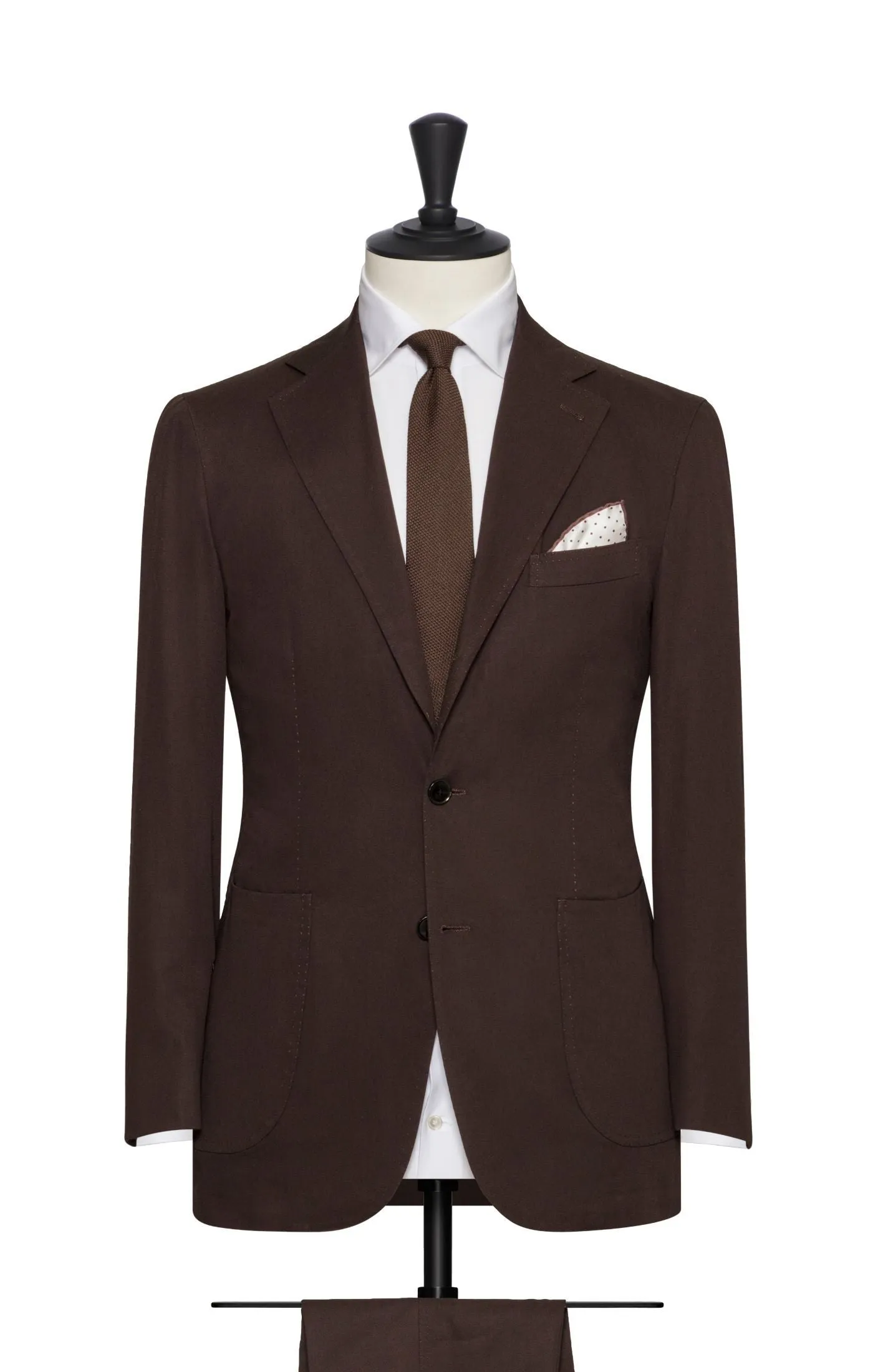 Larusmiani Brown Cotton Stretch Fine Gabardine