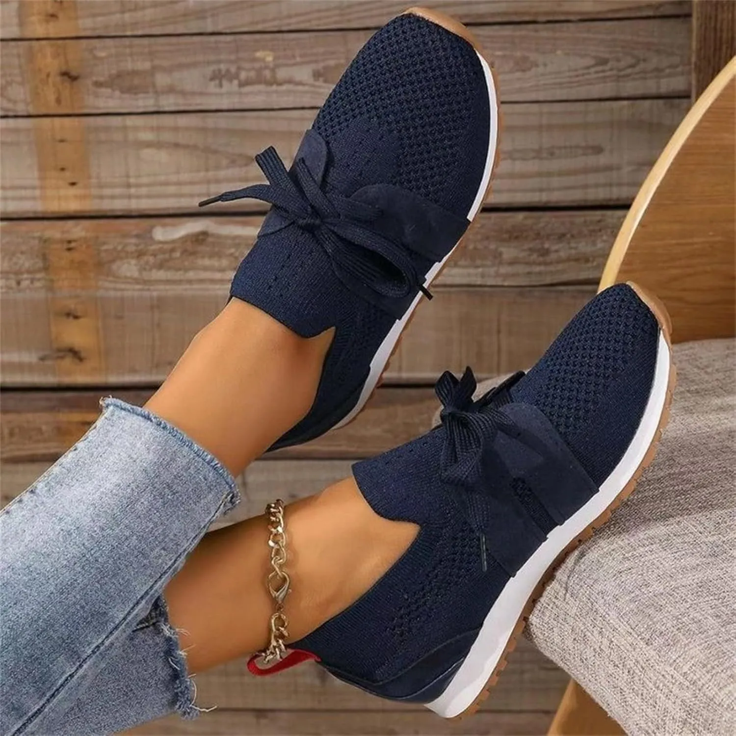 Lausiuoe Slip On Sneakers Women Arch Support Walking Shoes Lightweight Mesh Casual Jogging Tennis Shoes Workout Gym Sneakers