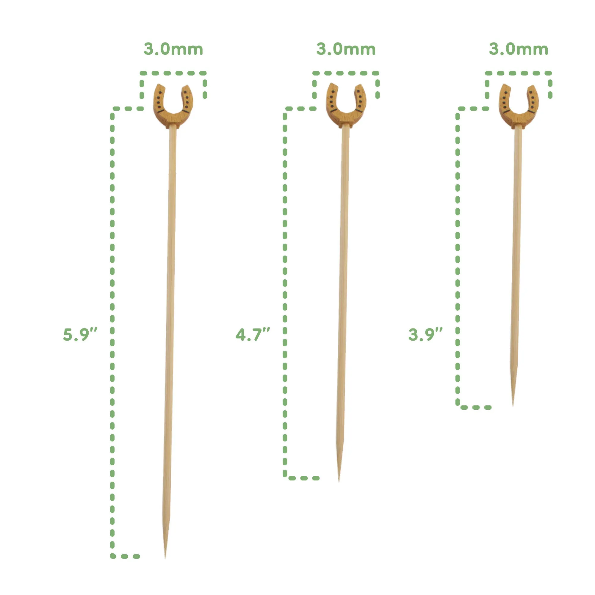 Lucky Golden Horseshoe Bamboo Food Picks