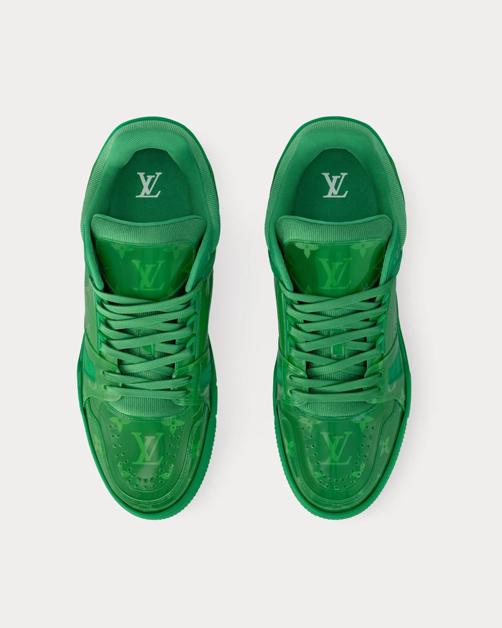 LV Trainers Monogram-Printed Translucent PVC Green Low Top Sneakers