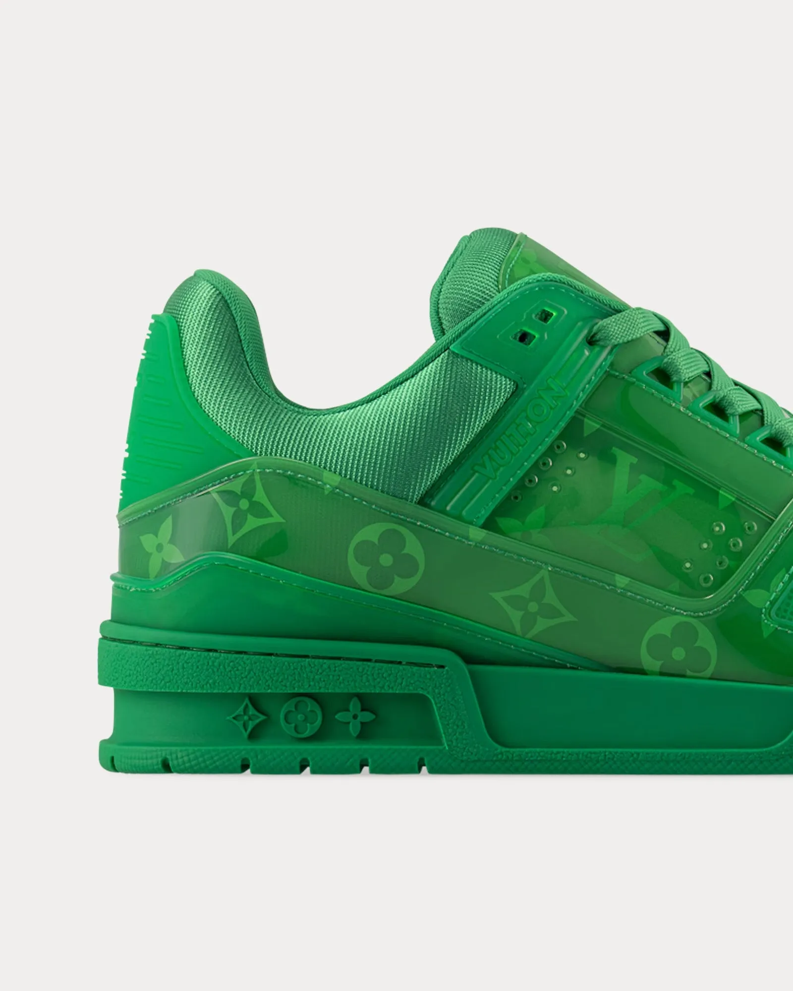LV Trainers Monogram-Printed Translucent PVC Green Low Top Sneakers