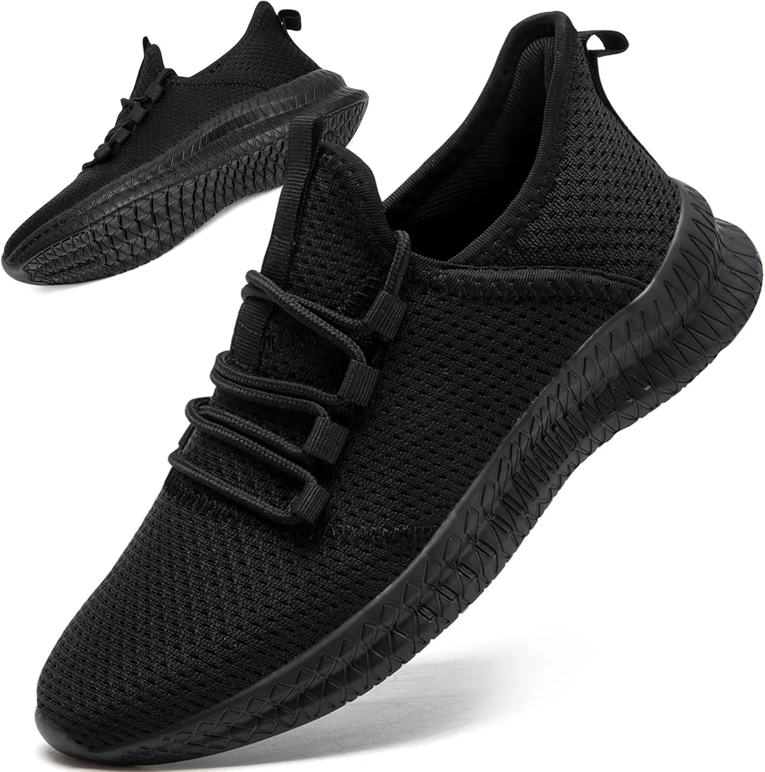 Mens Running Shoes for Men Gym Lightweight Athletic Casual Sports Shoes Fashion Sneakers Walking Shoes-1-Black-45
