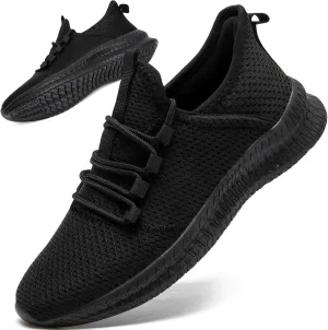 Mens Running Shoes for Men Gym Lightweight Athletic Casual Sports Shoes Fashion Sneakers Walking Shoes-1-Black-45