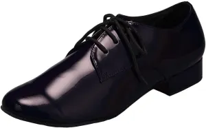 Mens Soft Leather Jazz Shoes Modern Latin Lace-up Closed Toe 4CM Standard Dance Shoes