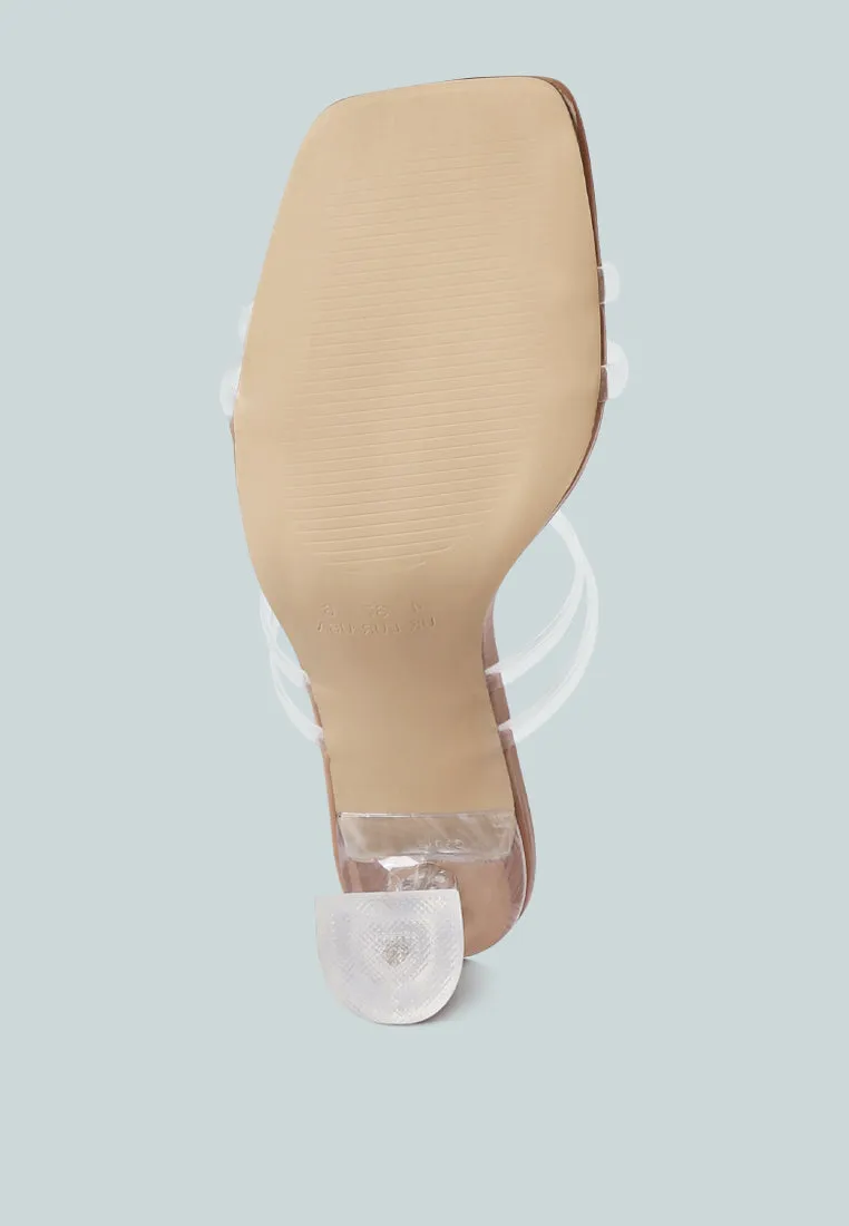 Nightfall Clear Spool Heel Sandal by London Rag