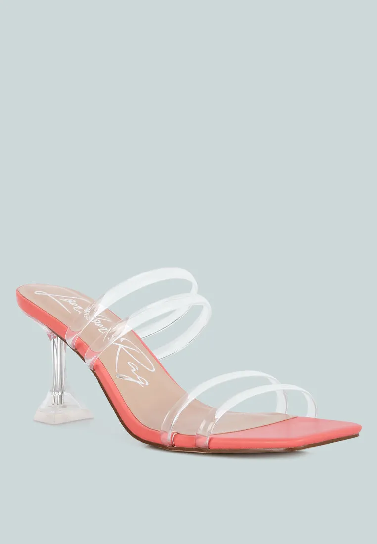 Nightfall Clear Spool Heel Sandal by London Rag