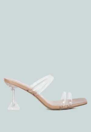 Nightfall Clear Spool Heel Sandal by London Rag