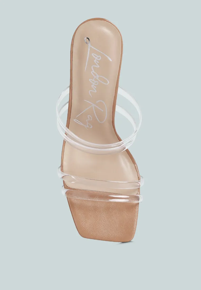 Nightfall Clear Spool Heel Sandal by London Rag