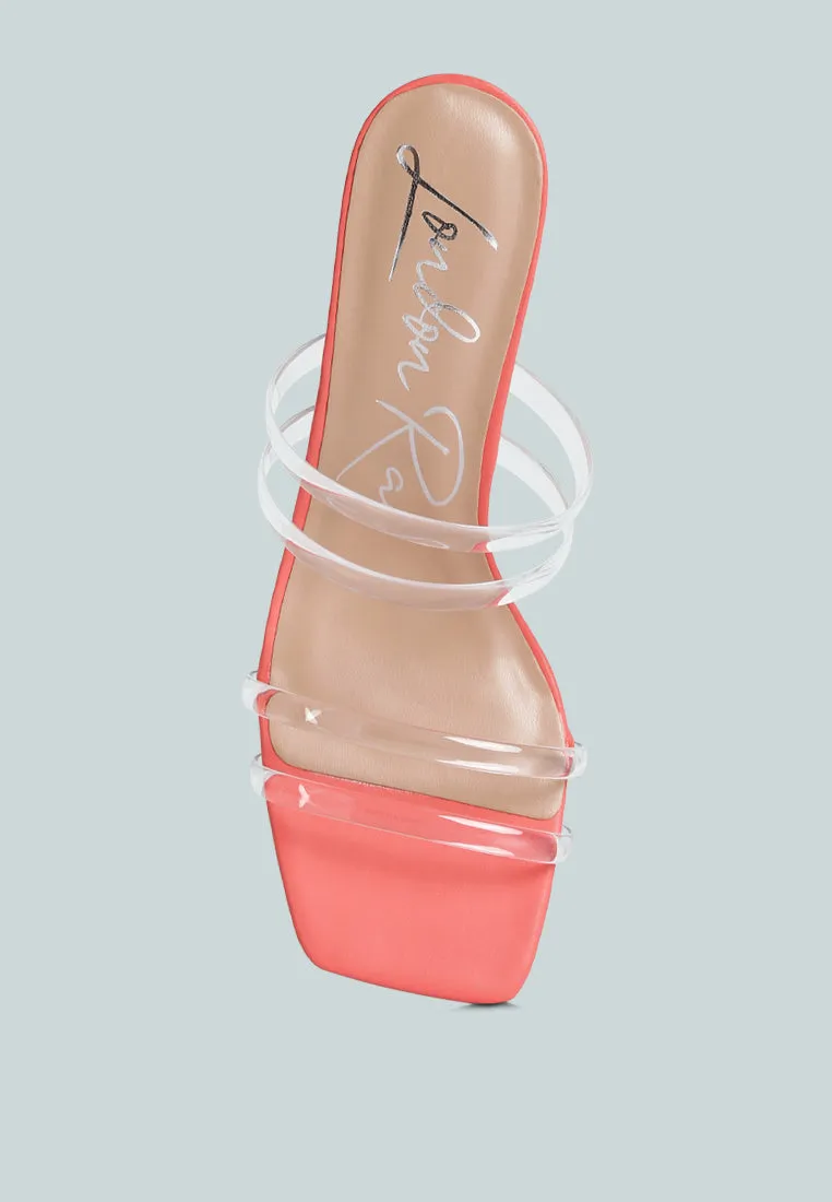 Nightfall Clear Spool Heel Sandal by London Rag
