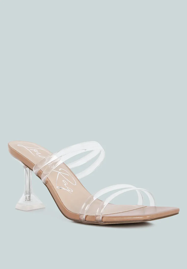 Nightfall Clear Spool Heel Sandal by London Rag